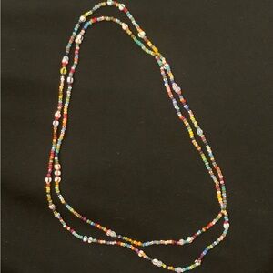 Multicolor Seed Bead Long Strand Necklace - Women Jewelry